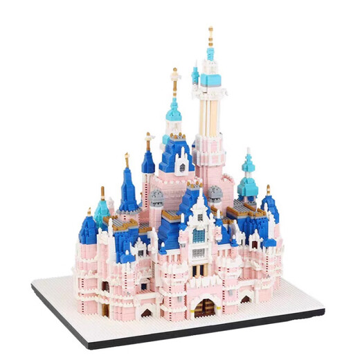 2025 New Disney Castle Builds Blocks Girls reunidas con edificios para adultos difíciles de juguetes y regalos para niños. Agregue 9856 piezas de torre de grúa amarilla [caja de regalo] + iluminación