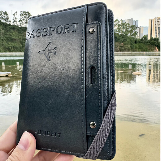 Clip de passeport anti-vol XMSJ Sac de carte de stockage multifonction ID Passeport Sac Passefrage à l'étranger Clip de passeport de voyage noir