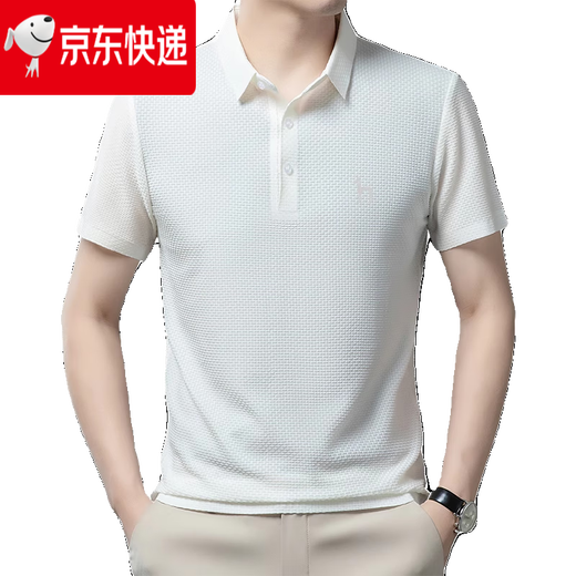 HAZZYS哈吉斯捡漏夏季新款男士翻领冰丝短袖T恤商务休闲POLO衫 黑色 6173 L 120-140