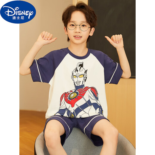 迪士尼（Disney）儿童棉睡衣男孩2025夏季款宝宝套装男童布莱泽装甲奥特曼家居服 N682布莱泽装甲-男童 100 cm/8码【身高85-102cm】
