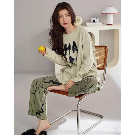 Sangqin pajamas for women in spring and autumn long sleeves 2025 new styles for autumn and winter can be worn outside home clothes XB9922-women's model M