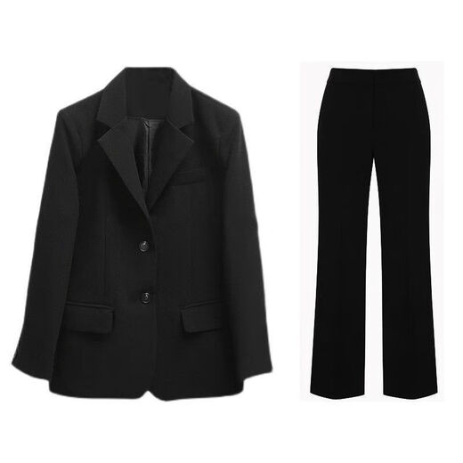 FANAOGE small suit suit for girls, a complete set of college defense interview work clothes, formal professional attire, three-piece suit, formal suit + white shirt + trousers with shoulder pads L recommended 110-120 Jin Jin equals 0.5 kg Urgent items will be sent on the same day - contact customer service for SF Express