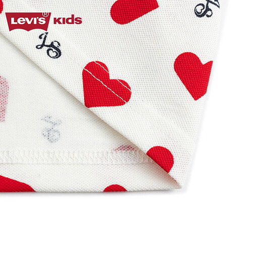 Levi s Levi's Girls Dress Summer New Love Printed Children's Skirt Polo Skirt Candy White 110/52 Recommended Height 98-104cm