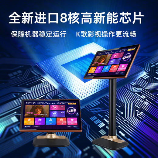 Performer karaoke machine home smart voice home karaoke all-in-one machine new high-definition touch screen WiFi network capacitive screen professional singing high-end and sound element connected to TV 17-inch capacitive touch screen 500G - default floor stand when placing an order (please note the desktop stand)