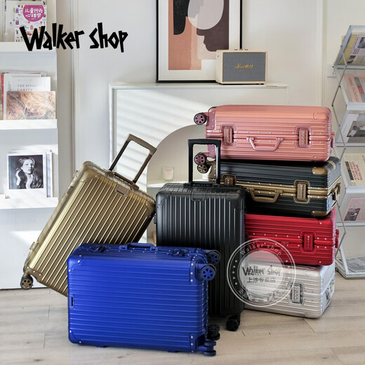Walker Shop thickened all-aluminum alloy large-capacity 20-inch trolley suitcase business suitcase 28 multi-function boarding suitcase for men rose gold 28 inches (37 karat with a large capacity of about 92 liters)