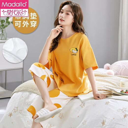 Pajamás modal para mujeres New Summer Pady Pad, algodón puro de algodón puro de algodón corto, almohadilla para el hogar del hogar delgada de talla delgada de talla delgada: 679 Barbie Bear M Mujeres