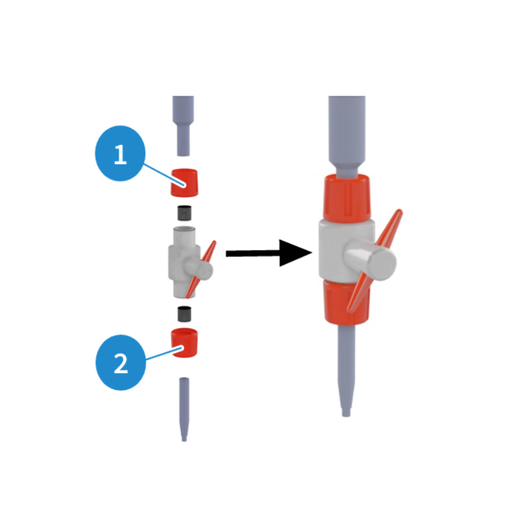 Planders Deutsche Marke Assembled Buret, PTFE Titration Ventil, Boron 3.3 Blaubrand Transparentes Glas 25 ml (scaling 0,05 ml) Artikelnummer 13916