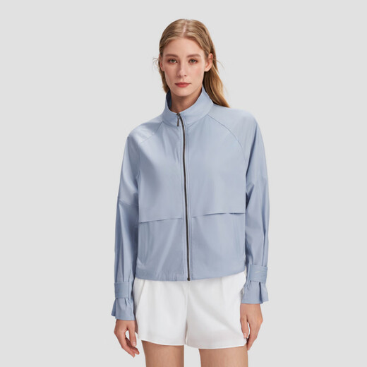 Descente Womensstudio Serie Stand Collar Textur gewebte Top Jacke Frauenstil LB-Light Blue L.