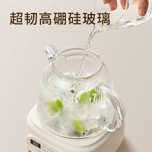 Joyoung Health Pot All Glass 1L Health Kettle Constant Temperature Kettle Tea Kettle Glass Kettle Mini Health Cup Office Flower Teapot Government Subsidy WY107 Boils water 50% faster 1L