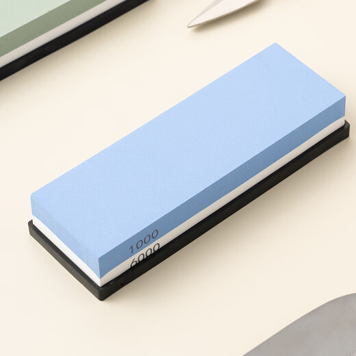 Initial idea of whetstone and polishing stone, old-fashioned household commercial white jade corundum stone, double-sided, non-damaging knife, kitchen gadget, 1000/6000 mesh