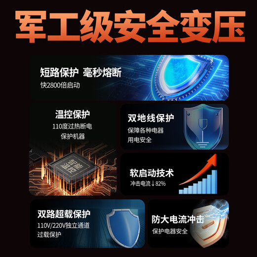 Fengang two-way transformer 110V120V to 220V Canada 220v to 100v United States Japan China Taiwan power voltage converter pure copper 2000W with national standard American standard plug