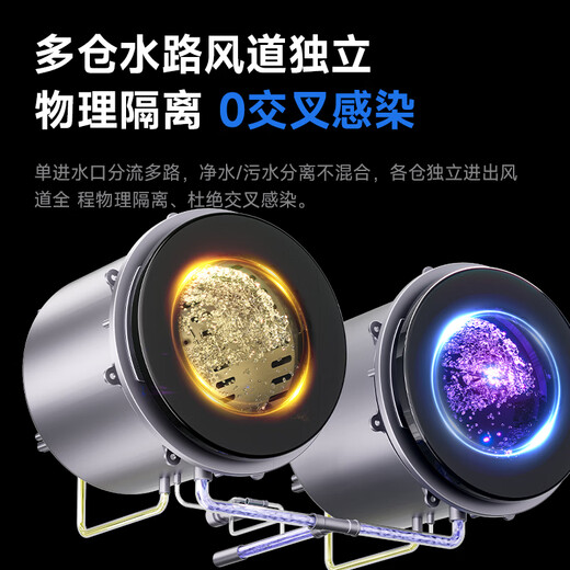 KANGYAN wall-mounted double-barrel drum underwear fully automatic washing machine baby small double-compartment washing machine washing and drying mini special socks washing lazy artifact three barrels random combination Starry sky gray wall-mounted model fully automatic washing and drying | pasteurization | stainless steel liner