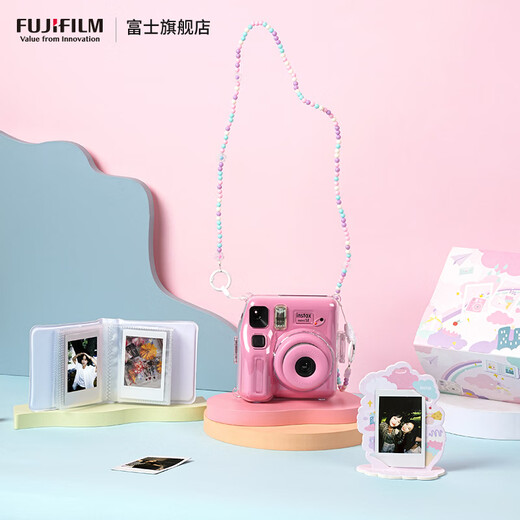 FUJIFILM instax Mini SE instant camera uses 3-inch photo paper, pink photo paper combo set 1, including standard + 20 pieces of photo paper + peripheral accessories, official standard, can write greeting cards on behalf of others