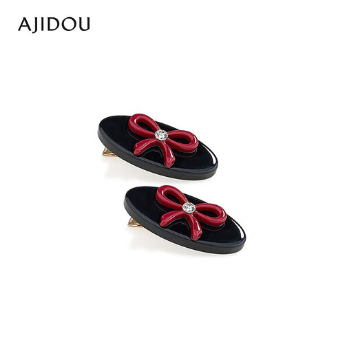AJIDOU Ajidou hairpin birthday gift small and cute bow duckbill clip for girlfriend, best friend and child black
