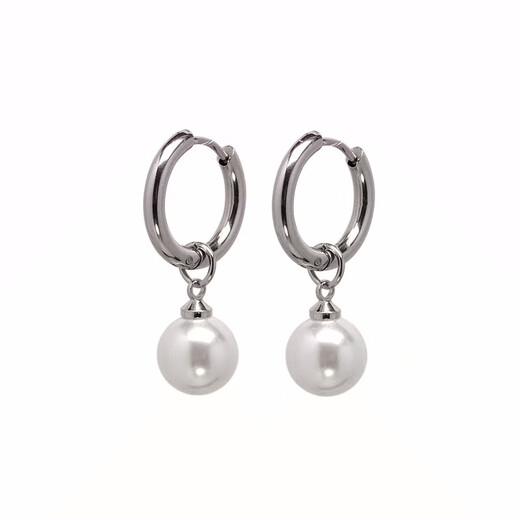 Nilan Fat Donglai same style pt950 platinum pearl earrings PT950 freshwater women's 18 fashion earrings Valentine's Day 520 platinum pearl earrings
