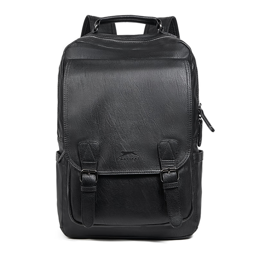 SlaZenger/Slazenger Fashion City PVC Weiche Leder Reisetasche Computertasche Rucksack Rucksack Schwarz