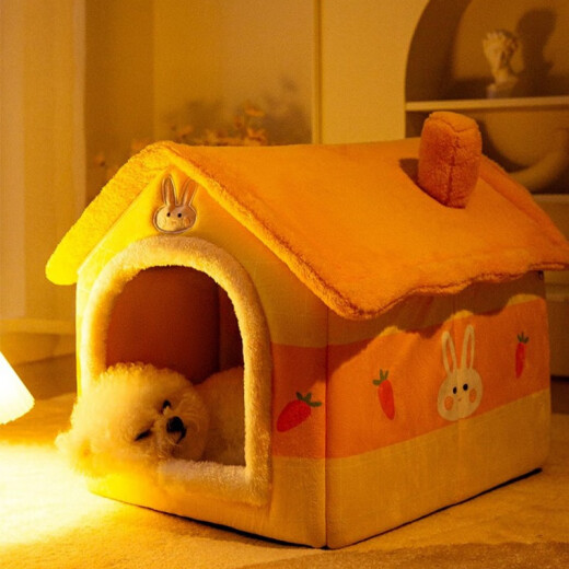 Bad Little Pet Dog House Winter Warm Cat House Dog House Closed Pet House Removable and Washable Four Seasons Cat House Dog Mat Sunshine House S Code [Applicable to pets within 7 Jin [Jin equals 0.5 kg]]