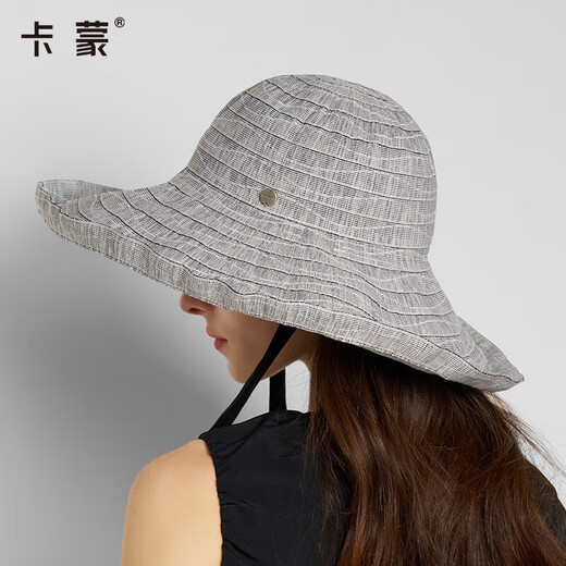 
Kenmont hat sun hat women sun protection hat women face big brim fashion UV sun hat 6210 black one size (56-58cm)