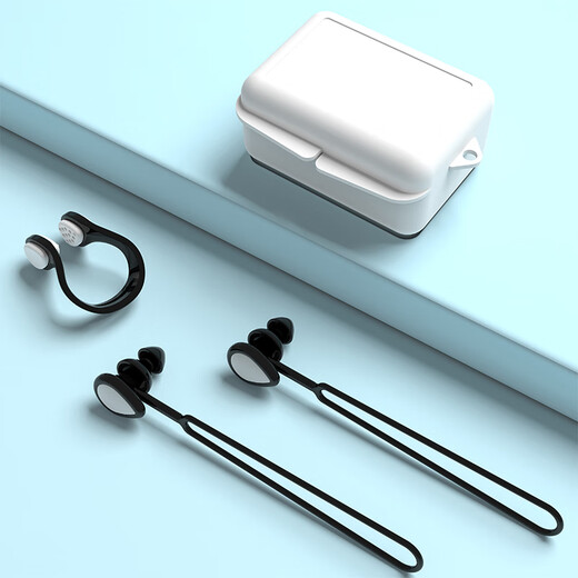 Youmei Swimming Earplugs Waterproof Professional Swimming and Bathing Anti-water Ingress No Soundproof Anti-Choking Children's Diving Nose Clip Artifact Set Piano Black Nose Clip + Earplugs