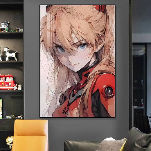 Evangelion Hängende Malerei Asuka Ayari Dekorative Gemälde Nummer 1 Mobile Anime Girl's Veranda Gemälde Eva03 80*12035 mm dicke Aluminiumlegierung schwarz gebürstet