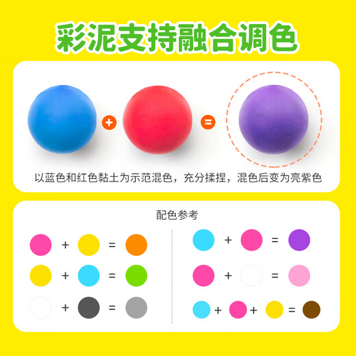 绘儿乐杯装小学生儿童安全无毒面粉橡皮泥彩泥手工DIY玩具141g*6套装
