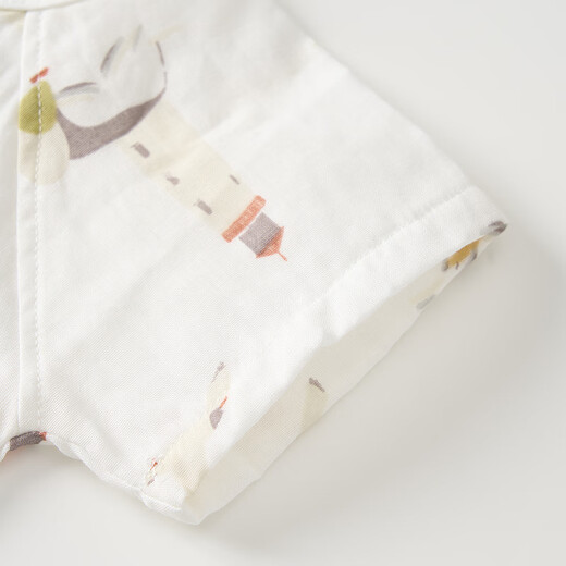 Tongtai (TONGTAI) baby half-back summer cotton newborn clothes baby monk clothes full month clothes short-sleeved top green 52cm