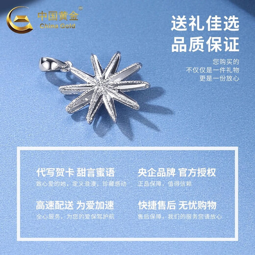 China Gold (CHINA GOLD) PT950 platinum star pendant for women, high-end platinum star necklace, light luxury niche birthday gift for girlfriend PT950 platinum star pendant, about 2.6g, free silver chain