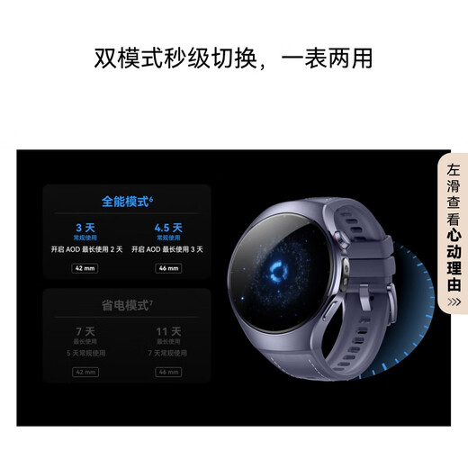 HUAWEI WATCH 5 46mm基础款深锖色不锈钢表壳苍穹黑氟橡胶表带首创X-TAP智感窗鸿蒙AI腕上小艺eSIM通信