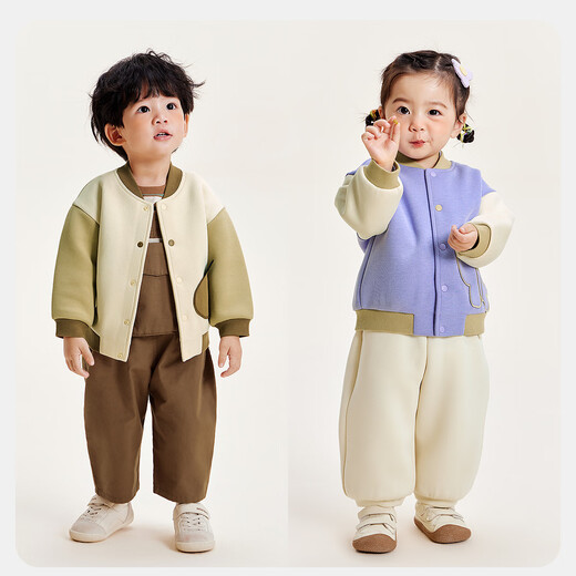 Minibala mini Bala boys and girls jacket baby college style baseball uniform autumn non-deformable top 2025 new product