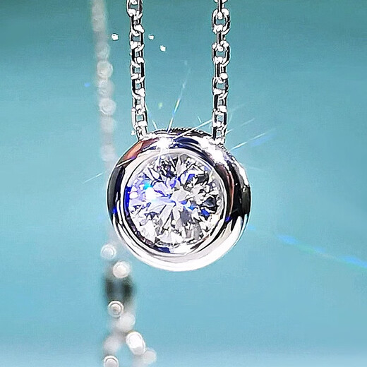 VZZS 18k gold platinum soaked IGI artificially cultivated diamond pendant 50 points 30 points single diamond platinum clavicle necklace without chain D VVS1/very slightly NGIC+platinum PT950+20 points