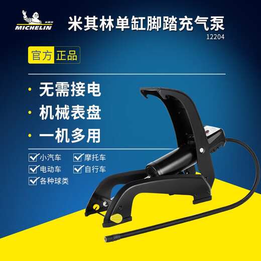 Pompe à pied Michelin Car électrique Bicycle de vélo de pied Pompe gonflable Pompe portable Twin Cylindre sans fil POSTABLE PORTABLE 12209 Affichage numérique Double cylindre Pompe gonflable