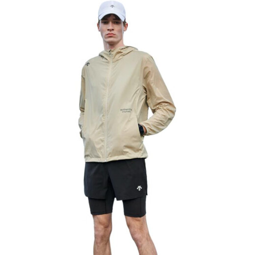 迪桑特（DESCENTE）高端Authentic系列户外防晒皮肤衣LOGO印花夹克外套男女同款 卡其色 100