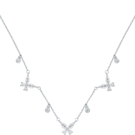 Saturday Blessing Necklace Women's Bow Pendant S925 Silver High-Quality Birthday Gift J0614989 40+5cm