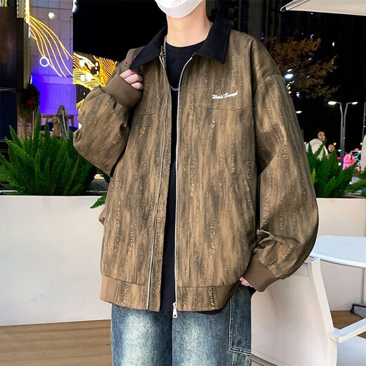Airmiuu国际品牌外套男士春秋2025新款夹克潮牌薄款上衣服青少年痞帅休闲 K15832白灰(礼盒包装) M