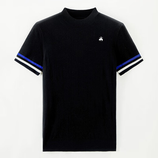 
BrooksBrothers summer high-end worsted woolen sweater for men's short-sleeved sweater for autumn and winter style mid-collar knitted T-shirt base shirt Yihuang 9711 XL 175