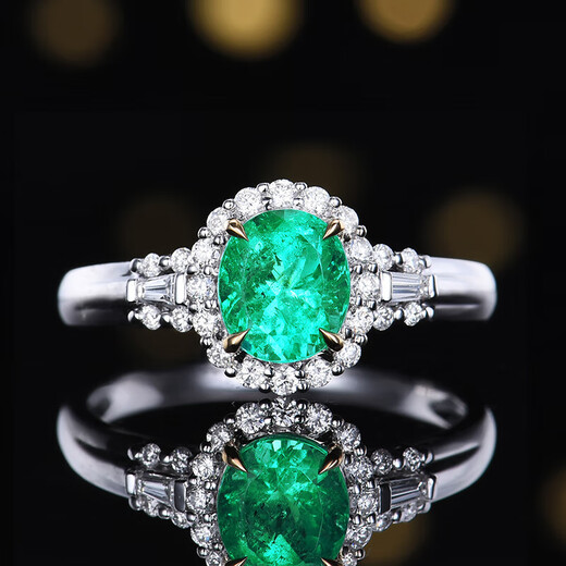 HEEKAIYI emerald ring for women 18K diamond ring luxury Chinese Valentine's Day birthday gift for wife and girlfriend Selected emerald ring 1.14 carat 18K gold diamond inlaid