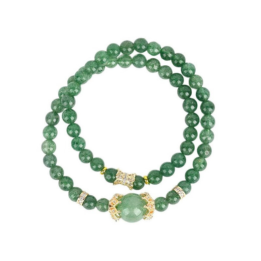 [Sélection stricte de l'approvisionnement en cristal] Crystal Crystal Green Bracelet Double cercle Crystal Crystal Crystal Gift Bracelet pour femmes Z1483 Green Strawberry Crystal Double Circle Bracelet
