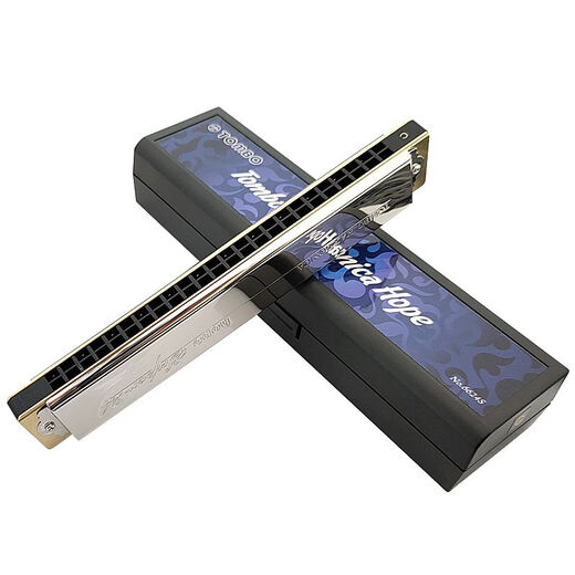 TOMBO Japan Tongbao 6624S 24-hole polyphonic harmonica performance beginners children and elderly people #A (Bb) tune