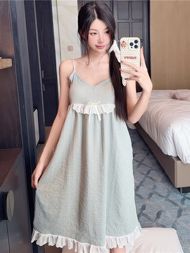 Pijama modal con almohadilla de pecho para mujeres en verano 2025 Nuevo estilo coreano Sostimero Estilo de camiseta Sexy ropa de encaje japonesa japonesa JDX_9923# falda de suspensión Tulip con almohadilla de pecho M