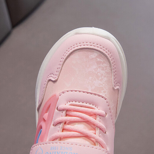 Filles en cuir en mesh sneakers automne news chaussures de course pour enfants respirant la semelle douce petite fille chaussures de course décontractées 9922 en cuir rose 26