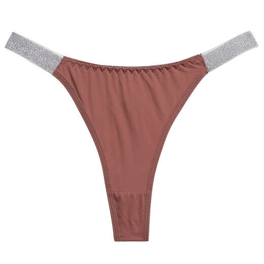 Renduo unisex thong ultra-thin tight low-waist fitness temptation ice silk sports solid color girl seamless quick-drying royal blue M