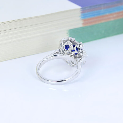 HEEKAIYI Sapphire Necklace for Women Royal Blue 18K Gold Diamond Pendant Chinese Valentine's Day Birthday Gift for Wife and Girlfriend Selected Sapphire Necklace 1.07 carats / diamond 42 points