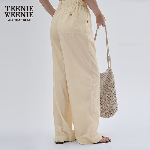 Teenie Weenie [Lycel Blend] Bear Women's Vêtements 2025 Été Nouveau pantalon yamamoto mince Pantalon décontracté Light Khaki M