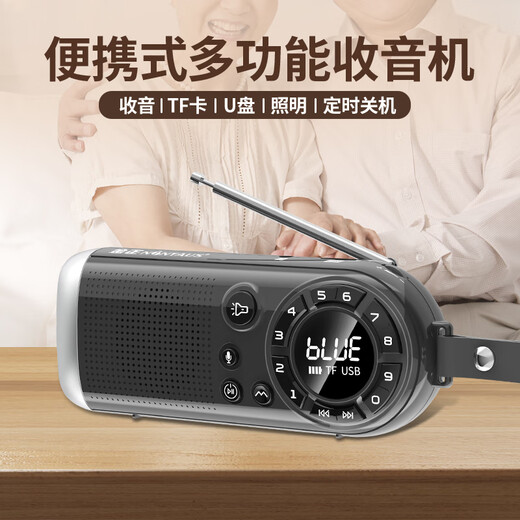 Jinzheng C20 radio for the elderly special plug-in card speaker flashlight lighting portable charging outdoor camping park multi-function music player plug-in card U disk portable small audio