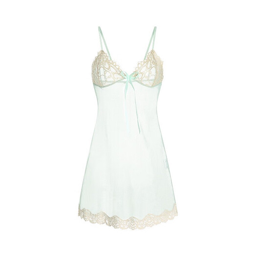 Sexy und interessante Dessous-Pyjamas Uniform kleine Brüste und großer Größe 2025 neuer Anzug leidenschaftlich Pure Desire 3883 Grüne Nachthemd + T-Pants m suggeriert 80-105jin [Jin entspricht 0,5 kg]