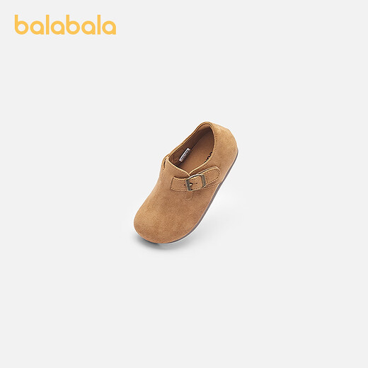 Balabala children's shoes, girls' Birkenstock shoes, 2025 new spring and autumn princess shoes, trendy soft-soled shoes, retro fashion, beige 50001 27 (foot length 16.3-16.7/inner length 17.7)