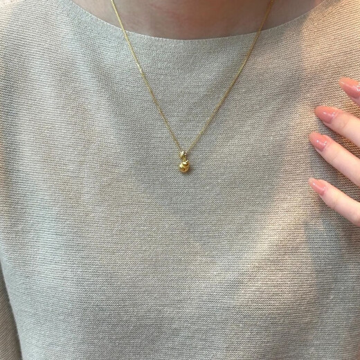 BMOI Old Phoenix 999 pure gold small gram weight small gourd necklace simple collarbone simple show temperament classic gourd