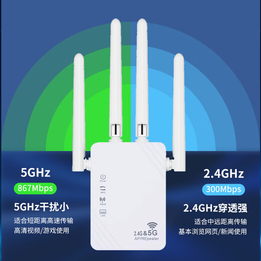 TENGFEI 1200M wifi signal amplifier Gigabit dual-band 5G signal amplifier wifi network signal booster amplifier router wireless relay wall penetration king