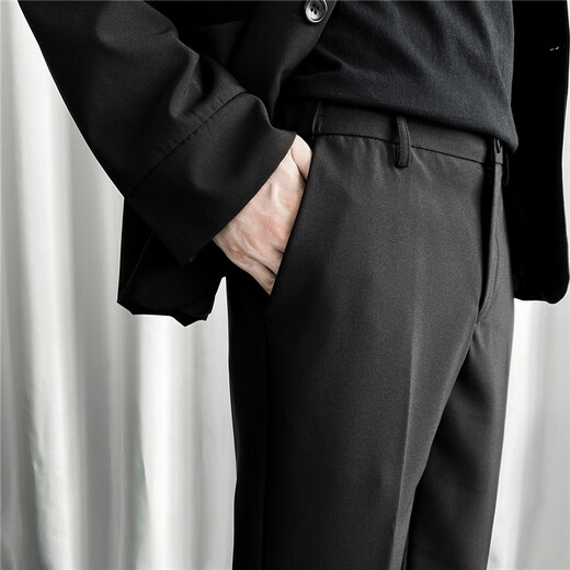 Woodpecker (TUCANO) suit men's Korean style fashion two-piece suit business casual versatile jacket comfortable trousers men's black L