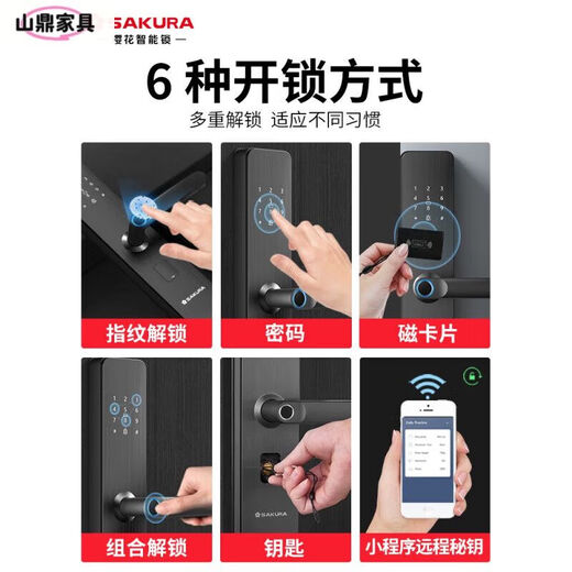语森忆6622智能门锁指纹锁家用防盗门电子密码入户大门DZ-6622线下同 2(线下同